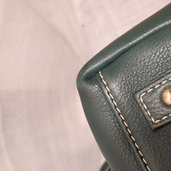 Dooney &Bourke Dillen Hunter green pebbled leather satchel - Picture 11 of 12